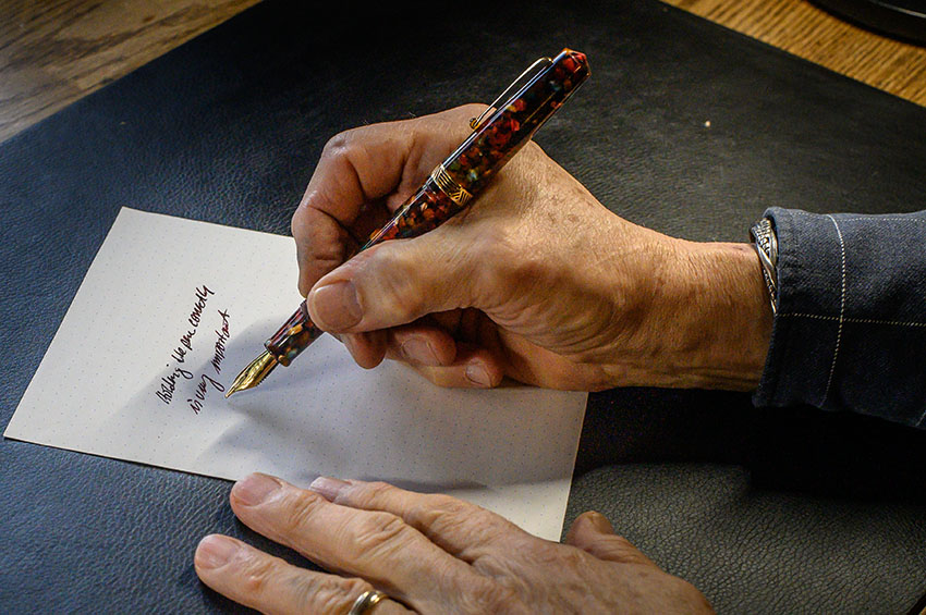 Holding a pen