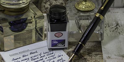 Aurora ink - an ink made in-house by Aurora.