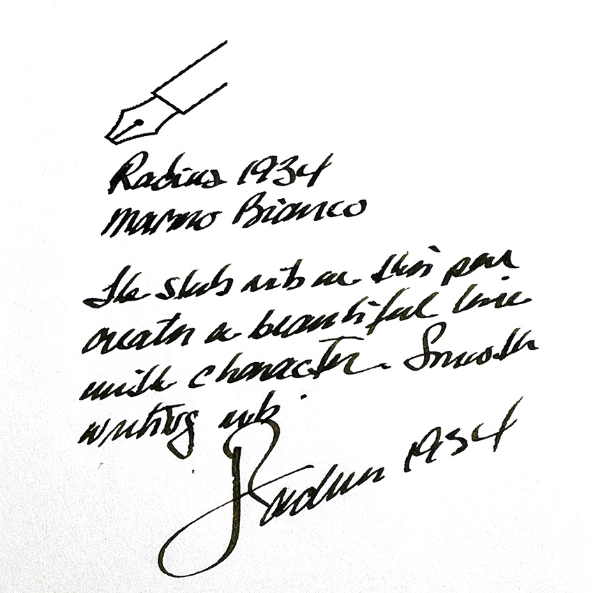 The stub nib of the Settimo pen creates a beautiful stroke.